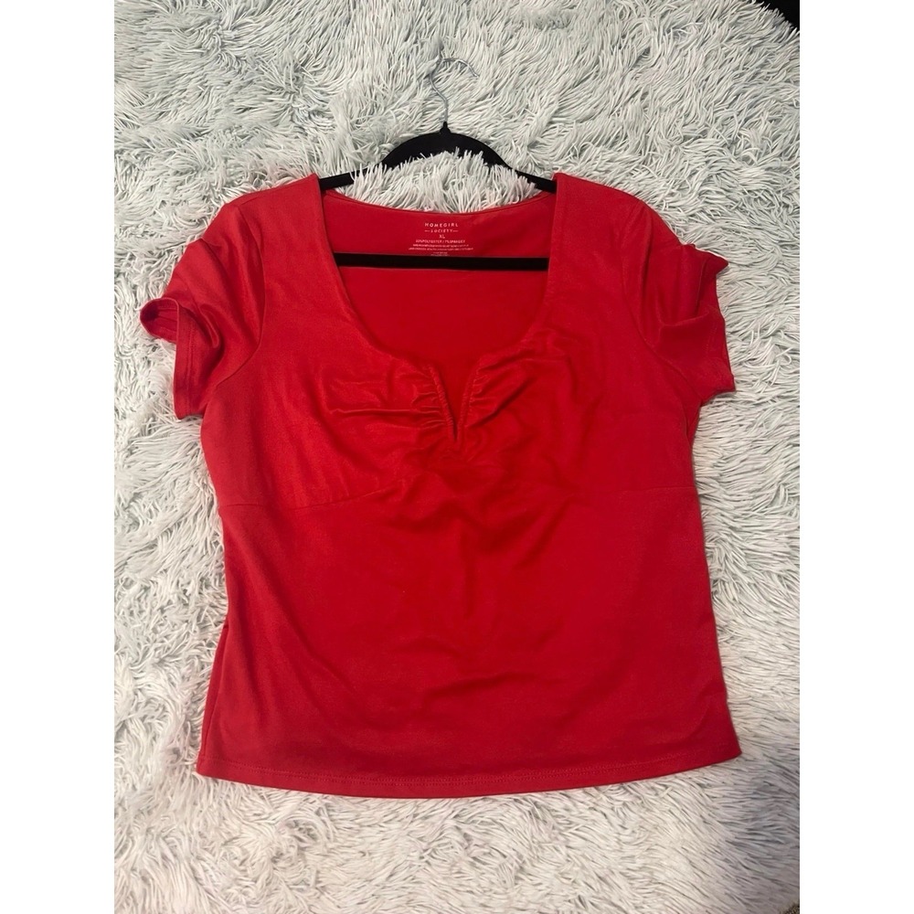 Women's "Homegirl" short-sleeved top by Rue 21, Red, Size M